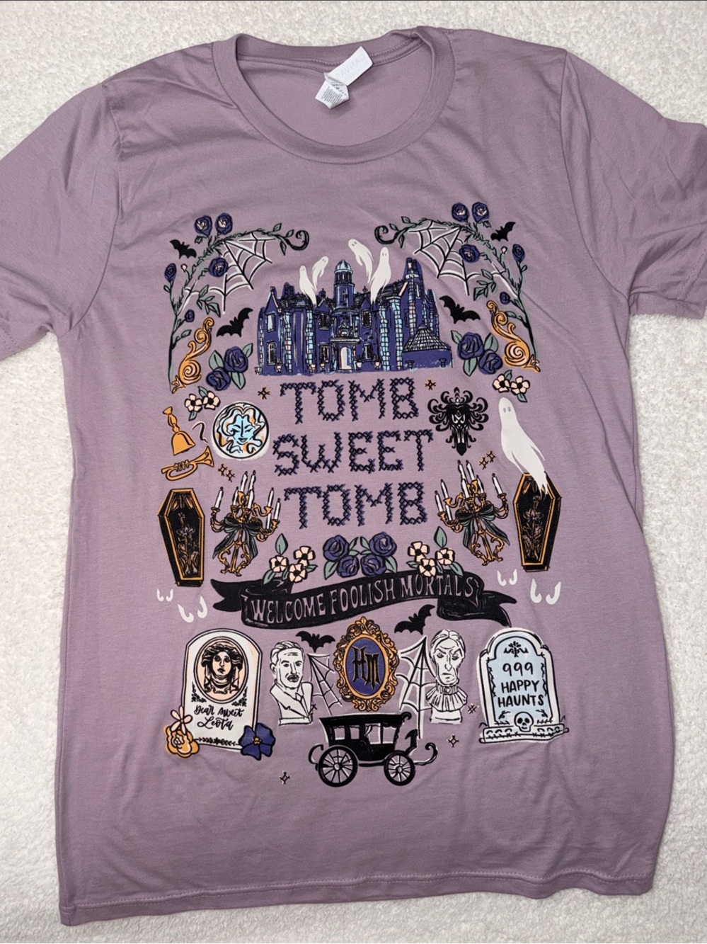 Bella Canvas Lavender 'Tomb Sweet Tomb' Haunted Graphic Tee